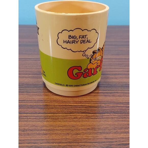 1978 Garfield Cup Plastic Mug “Have a Nice Day” & “Big Fat Hairy Deal” Deka - Picture 6 of 7